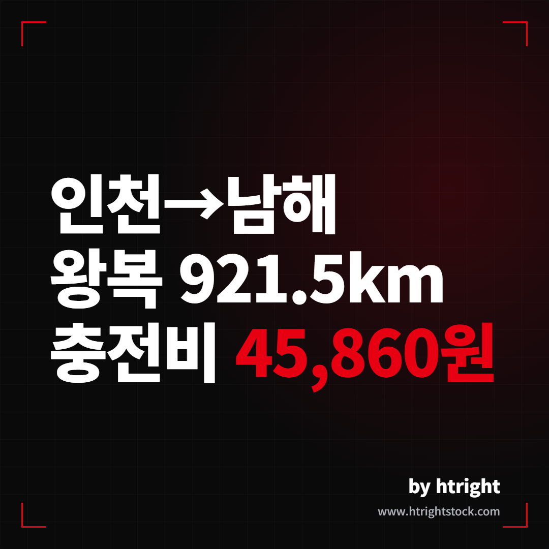 인천 서구에서 남해 아난티까지 왕복 921.5km, 테슬라 전기차 충전비 45,860원 실측 후기