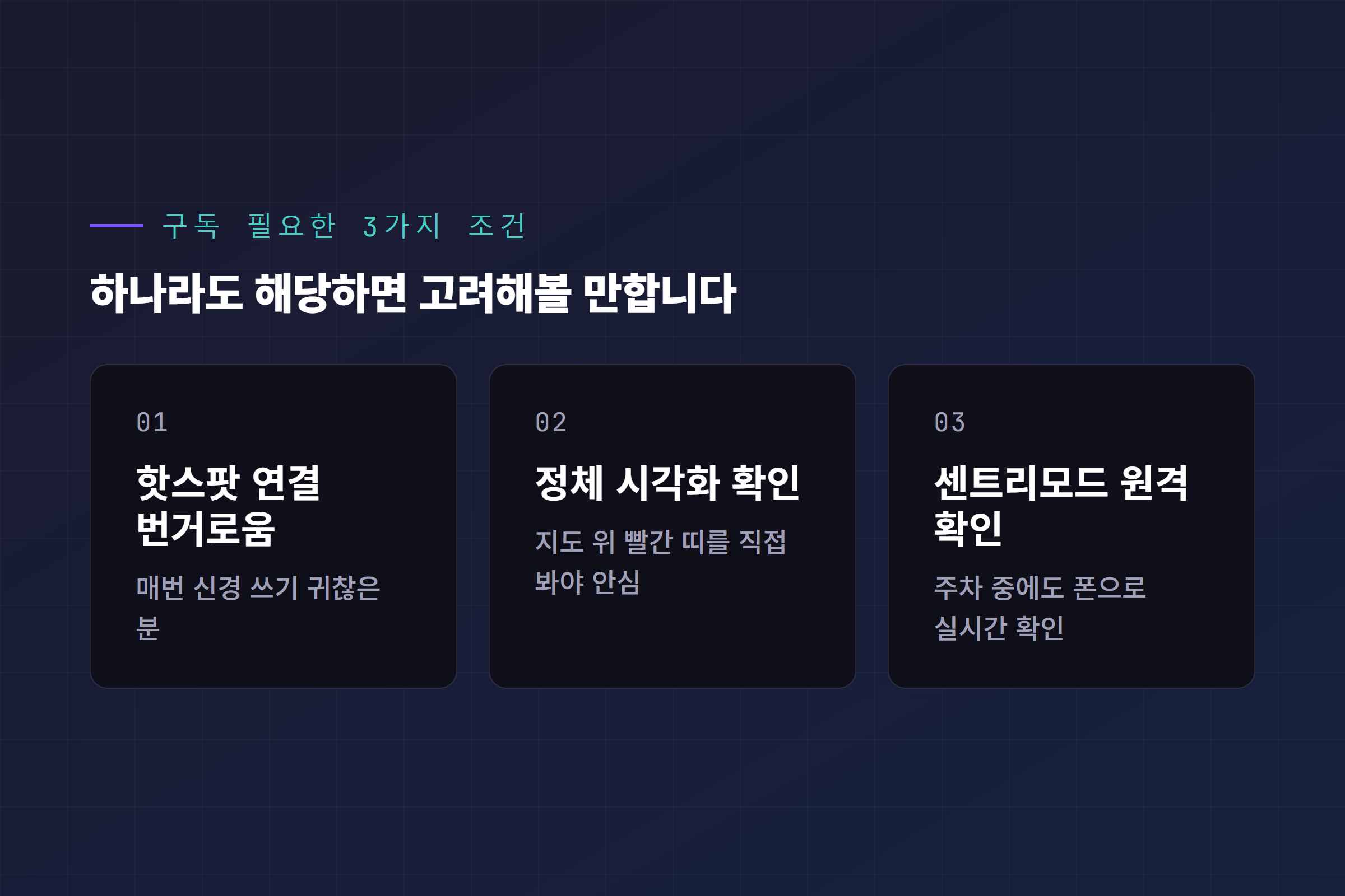 프리미엄 커넥티비티 구독이 필요한 3가지 조건, 핫스팟 연결 번거로움·정체 시각화 확인·센트리모드 원격 확인