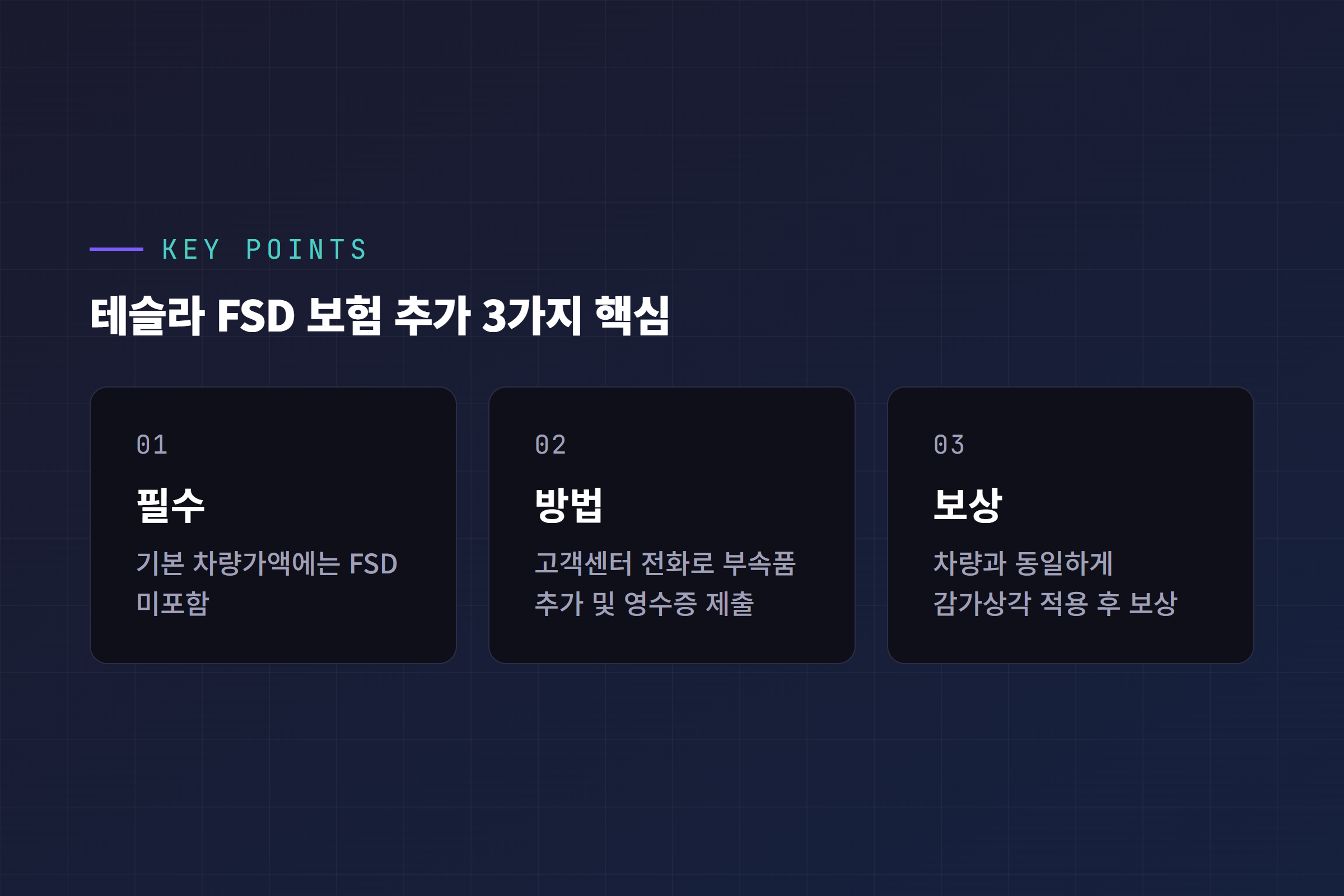 테슬라 FSD 보험 추가 3가지 핵심 요약 카드