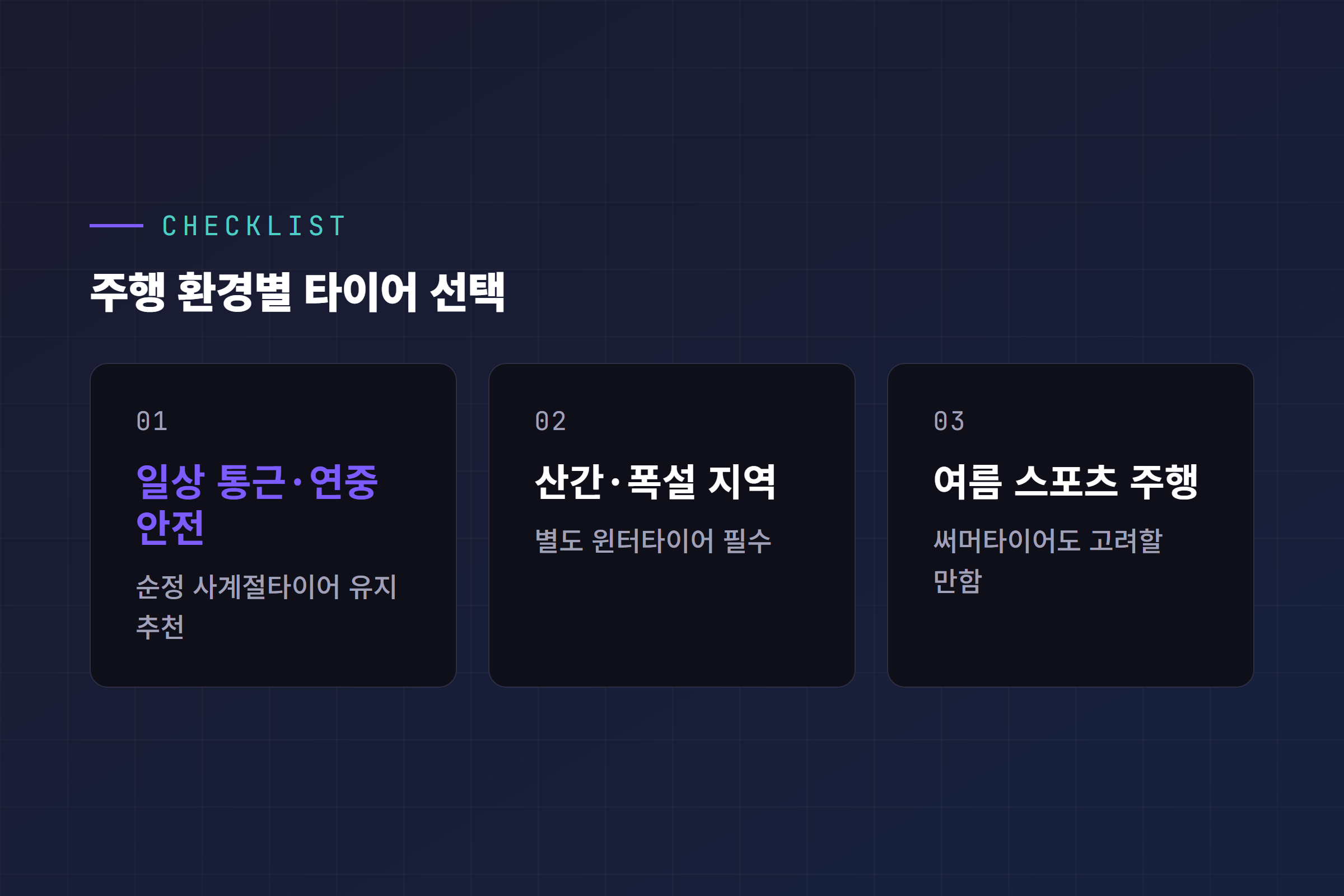 모델Y RWD 오너를 위한 주행 환경별 사계절타이어 vs 써머타이어 선택 체크리스트