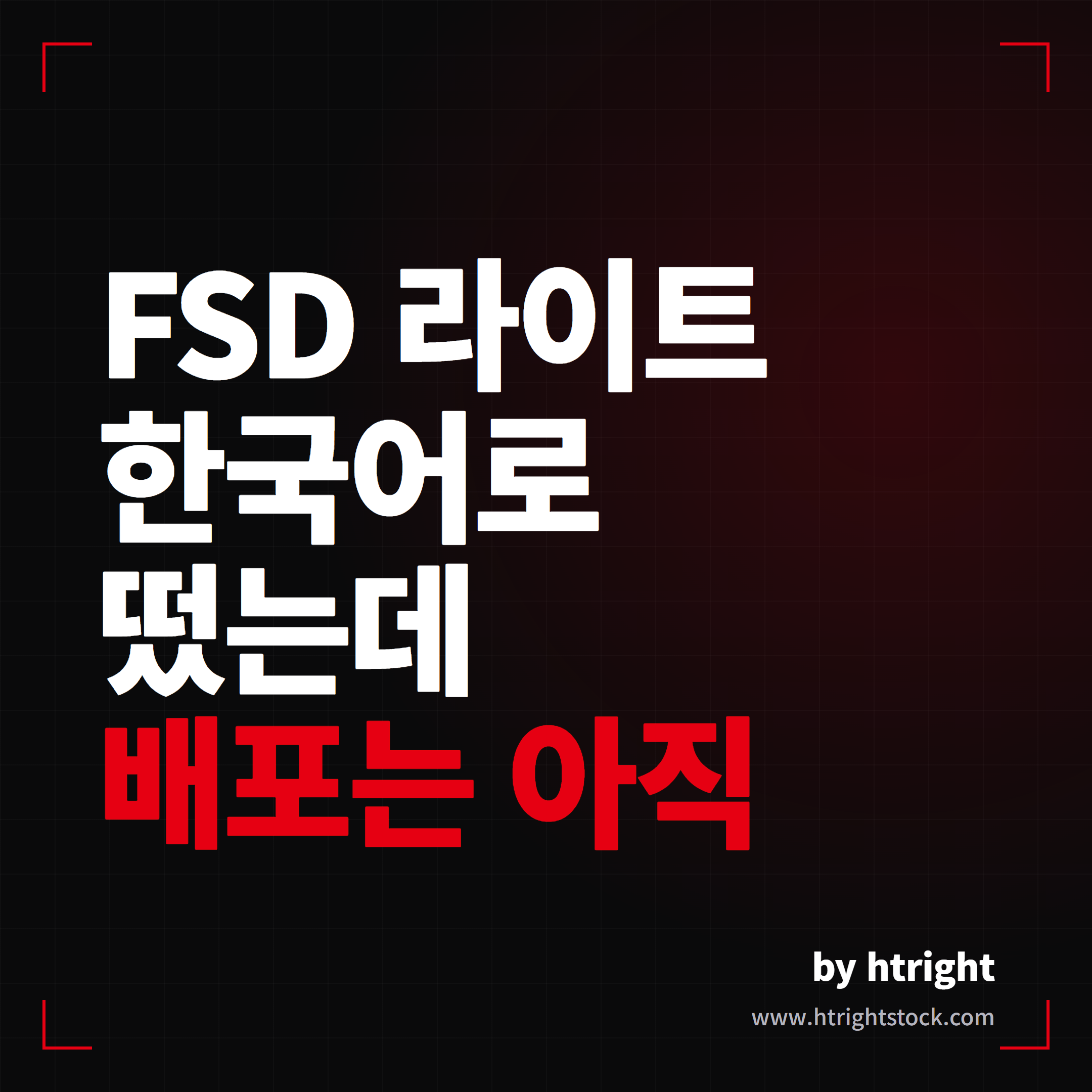 FSD 라이트 업데이트 2026.20.6.11, 한국은 언제일까