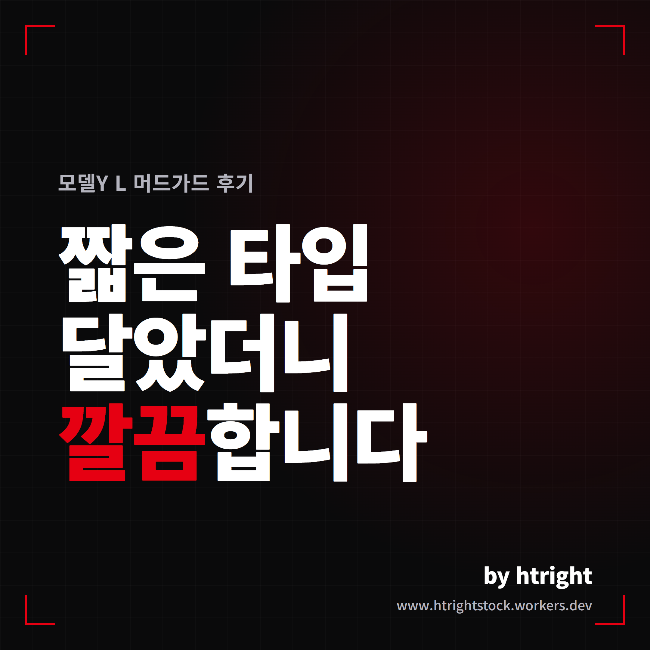 모델Y L 머드가드 짧은 타입 장착 후기
