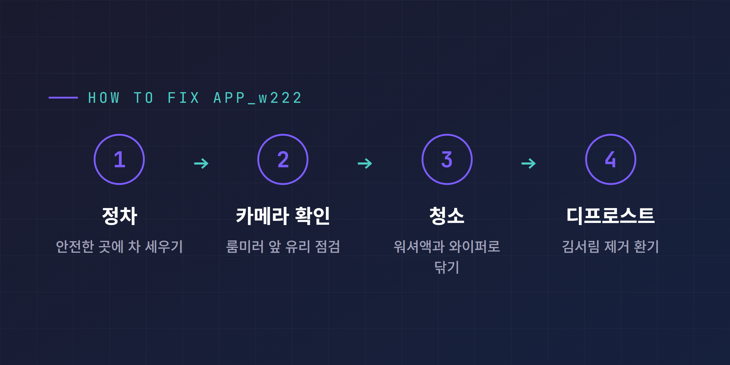 테슬라 APP_w222 해결 절차 4단계 정차 카메라 확인 워셔액과 와이퍼 청소 디프로스트